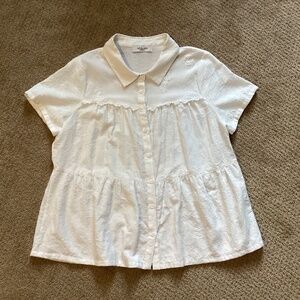 Carly Jean Los Angeles white button down shirt EUC